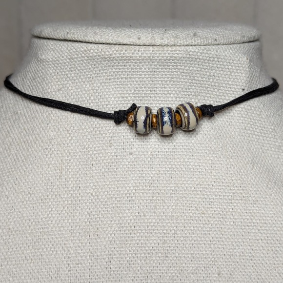 Handmade | Jewelry | Brown Blue Ceramic Wood Beaded Boho Hippie ...